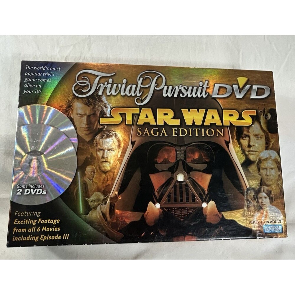Trivial Pursuit Star Wars Saga Edition DVD Trivia Game 2005 Hasbro Y2K Complete